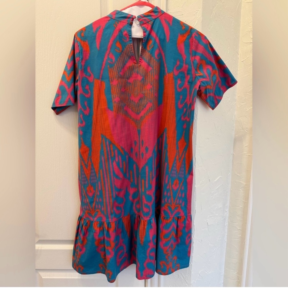 Sheridan French pink blue Ikat Dress M - Picture 4 of 5